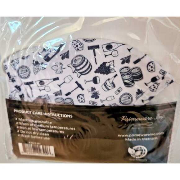 Primeware Mask Wine Barrel Design Adult 2 pack 2 layers 100 % Polyester Washable - Picture 3 of 5
